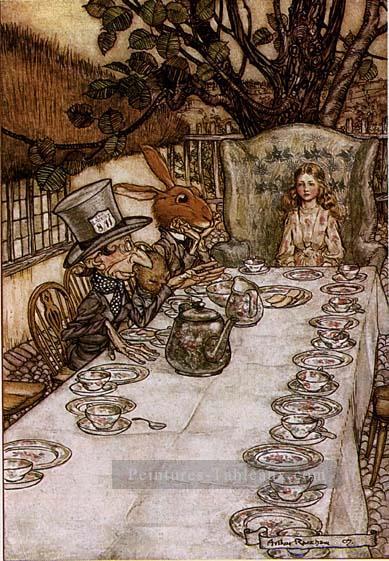 Alice au pays des merveilles Une fée du thé illustrateur Arthur Rackham Peintures à l'huile